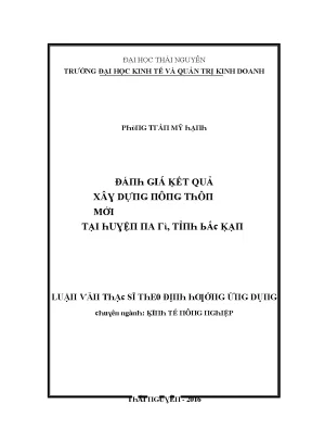 Luận văn đánh giá kết quả xây dựng nông thôn mới tại huyện na ri tỉnh bắc kạn