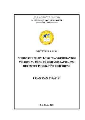 Nghiên cứu sự hài lòng của ngƣời dân đối với dịch vụ công về lĩnh vực đất đai tại huyện tuy phong tỉnh bình thuận