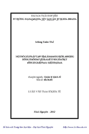 Luận văn một số giải pháp tạo việc làm cho người lao động nông thôn huyện ba bể trong thời kỳ công nghiệp hóa hiện đại hóa