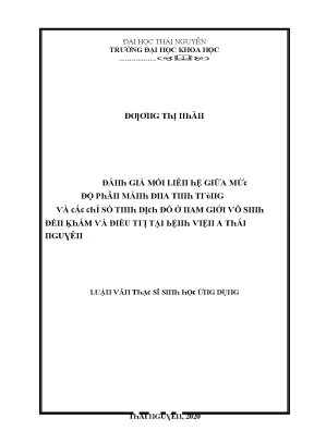Luận văn đánh giá mối liên hệ giữa mức độ phân mảnh dna tinh trùng và các chỉ số tinh dịch đồ ở nam giới vô sinh đến khám và điều trị tại bệnh viện a thái nguyên
