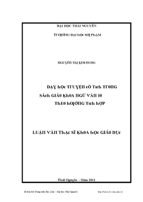 Luận văn dạy học truyện cổ tích trong sách giáo khoa ngữ văn 10 theo hướng tích hợp