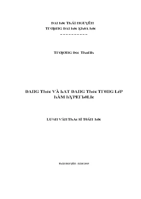 Luận văn đẳng thức và bất đẳng thức trong lớp hàm hyperbolic