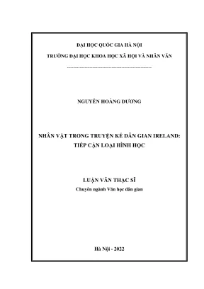 Luận văn thạc sĩ văn học nhân vật trong truyện kể dân gian ireland tiếp cận loại hình học