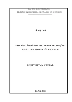 Luận văn một số giải pháp nhằm thu hút thị trường khách du lịch nga tới việt nam