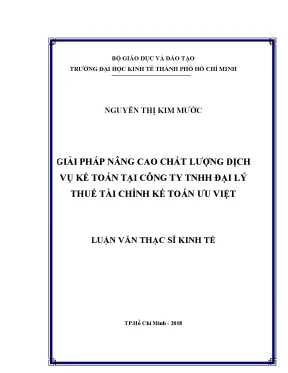 Luận văn giải pháp nâng cao chất lượng dịch vụ kế toán tại công ty tnhh đại lý thuế tài chính kế toán ưu việt