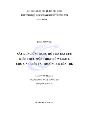 Luận văn thạc sĩ công nghệ thông tin xây dựng ứng dụng hỗ trợ tra cứu kiến thức môn thiết kế website cho sinh viên tại trường cđ bến tre