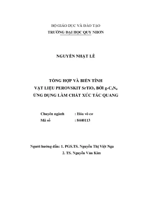 Luận văn tổng hợp và biến tính vật liệu perovskit srtio3 bởi g c3n4 ứng dụng làm chất xúc tác quang