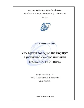 Luận văn thạc sĩ công nghệ thông tin xây dựng ứng dụng hỗ trợ học lập trình c