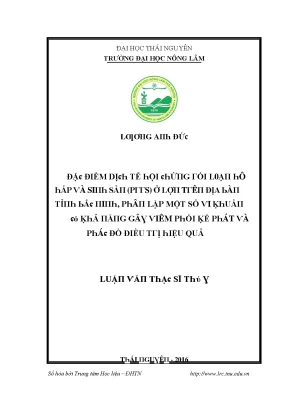 Luận văn đặc điểm dịch tễ hội chứng rối loạn hô hấp và sinh sản prrs ở lợn trên địa bàn tỉnh bắc ninh phân lập một số vi khuẩn có khả năng gây viêm phổi kế phát và phác đồ điều trị hiệu quả