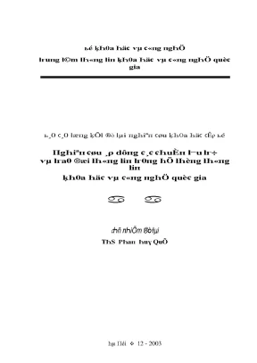 Nghiên cứu áp dụng các chuẩn lưu trữ và trao đổi thông tin trong hệ thống thông tin khoa học và công nghệ quốc gia