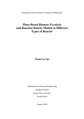 Luận án tiến sĩ kỹ thuật hóa học plant based biomass pyrplysis and reaction kinetic models in different types of reactor