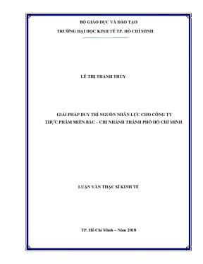 Luận văn giải pháp duy trì nguồn nhân lực cho công ty thực phẩm miền bắc chi nhánh thành phố hồ chí minh