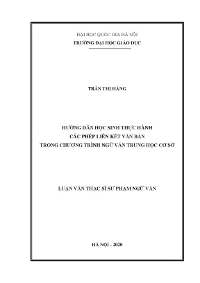 Luận văn hướng dẫn học sinh thực hành các phép liên kết văn bản trong chương trình ngữ văn trung học cơ sở