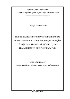 Luận văn những khó khăn trong việc chuyển đổi các đơn vị r và d của ngành năng lượng nguyên tử việt nam theo cơ chế tự chủ tự chịu trách niệm và giải pháp khắc phục