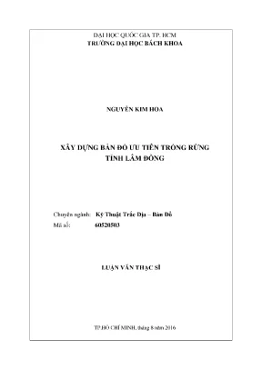 Luận văn thạc sĩ địa kỹ thuật trắc địa bản đồ xây dựng bản đồ ưu tiên trồng rừng tỉnh lâm đồng