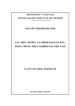 Luận văn thạc sĩ kinh tế cấu trúc sở hữu và hiệu quả hoạt động của các ngân hàng thương mại tại việt nam