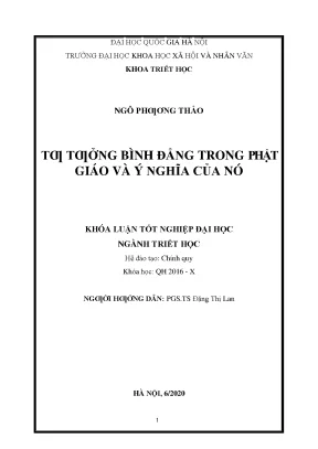 Luận văn thạc sĩ tư tưởng bình đẳng trong phật giáo và ý nghĩa của nó