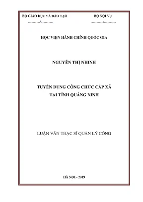 Luận văn tuyển dụng công chức cấp xã tại tỉnh quảng ninh