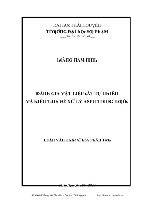 Luận văn đánh giá vật liệu cát tự nhiên và biến tính để xử lý asen trong nước