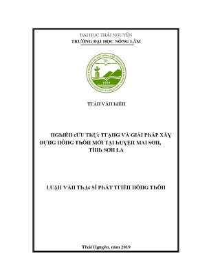 Luận văn nghiên cứu thực trạng và giải pháp xây dựng nông thôn mới tại huyện mai sơn tỉnh sơn la