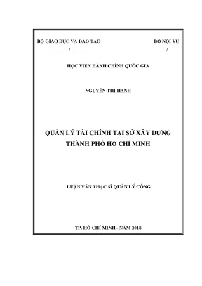 Luận văn quản lý tài chính tại sở xây dựng tp hcm