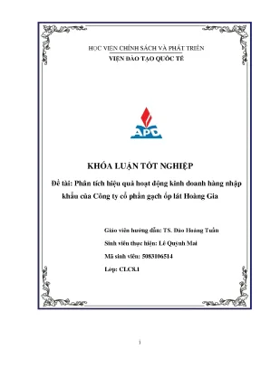 Luận văn phân tích hiệu quả hoạt động kinh doanh hàng nhập khẩu của công ty cổ phần gạch ốp lát hoàng gia