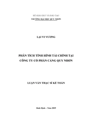 Luận văn phân tích tình hình tài chính tại công ty cổ phần cảng quy nhơn
