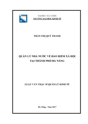 Luận văn quản lý nhà nước về bảo hiểm xã hội tại thành phố đà nẵng