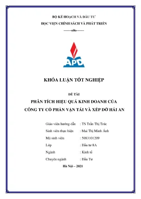 Luận văn phân tích hiệu quả hoạt động kinh doanh của công ty cổ phần vận tải và xếp dỡ hải an