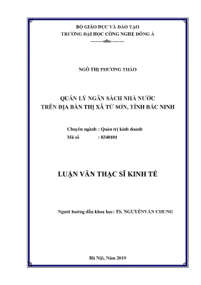 Quản lý ngân sách nhà nước trên địa bàn thị xã từ sơn tỉnh bắc ninh