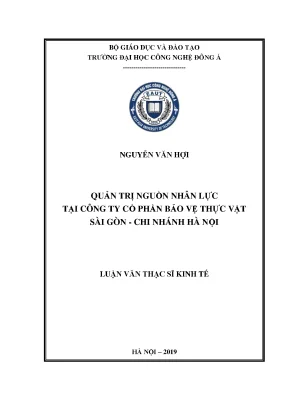 Quản trị nguồn nhân lực tại công ty cp bảo vệ thực vật sài gòn chi nhánh hà nội