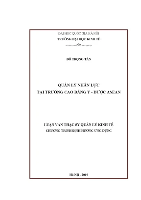 Luận văn thạc sĩ quản lý nhân lực tại trường cao đẳng y dược asean