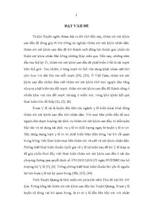 Luận văn thực trạng nguồn lực trạm y tế và công tác chăm sóc sức khỏe ban đầu ở tuyến xã của tỉnh tuyên quang