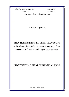 Luận văn phân tích tình hình tài chính của công ty cổ phần khí cụ điện i vinakip thuộc tổng công ty cổ phần thiết bị điện việt nam
