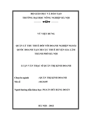 Luận văn quản lý thu thuế đối với doanh nghiệp ngoài quốc doanh tại chi cục thuế huyện gia lâm thành phố hà nội