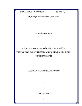 Luận văn quản lý tài chính đối với các trường trung học cơ sở trên địa bàn huyện gia bình tỉnh bắc ninh