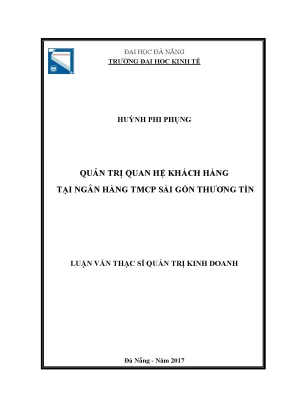 Luận văn quản trị quan hệ khách hàng tại ngân hàng thương mại cổ phần sài gòn thương tín