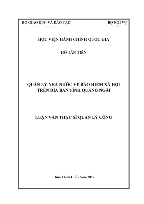Luận văn quản lý nhà nước về bảo hiểm xã hội trên địa bàn tỉnh quảng ngãi