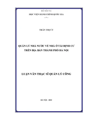 Luận văn quản lý nhà nước về nhà ở tái định cư trên địa bàn thành phố hà nội