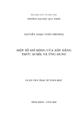 Luận văn một số mở rộng của bất đẳng thức aczél và ứng dụng
