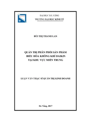 Luận văn quản trị phân phối sản phẩm điều hòa không khí daikin tại khu vực miền trung