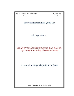 Luận văn quản lý nhà nước về công tác dân số tại huyện an lão tỉnh bình định