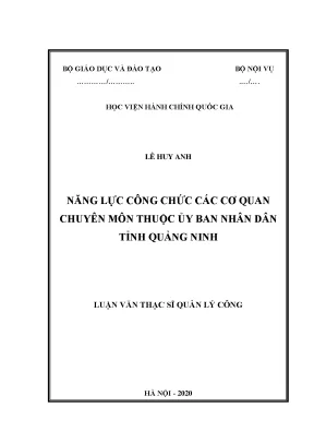 Luận văn năng lực công chức các cơ quan chuyên môn thuộc ubnd tỉnh quảng ninh