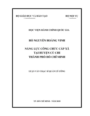 Luận văn năng lực công chức cấp xã tại huyện củ chi thành phố hồ chí minh