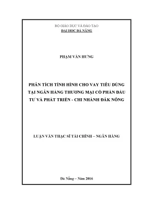 Luận văn phân tích tình hình cho vay tiêu dùng tại ngân hàng tmcp đầu tư và phát triển việt nam chi nhánh đak nông