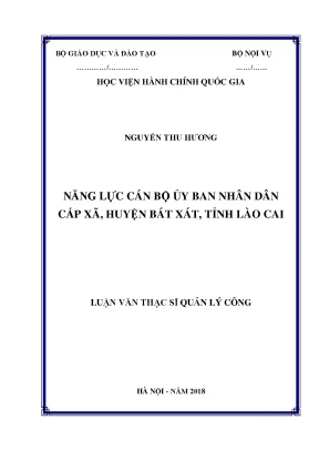 Luận văn năng lực cán bộ ủy ban nhân đân cấp xã huyện bát xát tỉnh lào cai