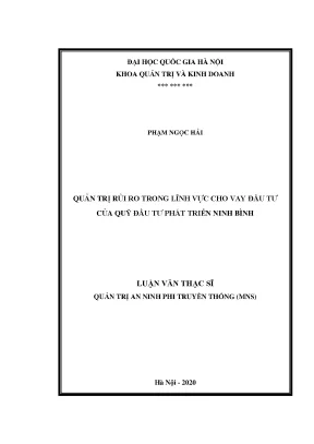 Luận văn thạc sĩ quản trị rủi ro trong lĩnh vực cho vay đầu tư của quỹ đầu tư phát triển ninh bình