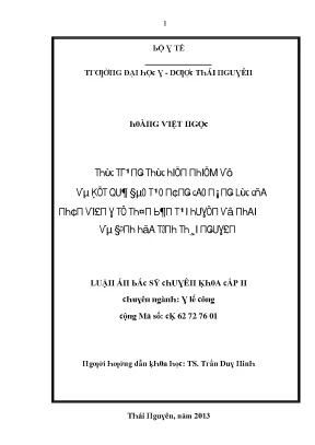 Luận văn thực trạng thực hiện nhiệm vụ và kết quả đào tạo nâng cao năng lực của nhân viên y tế thôn bản tại huyện võ nhai và định hóa tỉnh thái nguyên