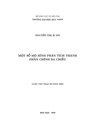 Luận văn một số mô hình phân tích thành phần chính ba chiều