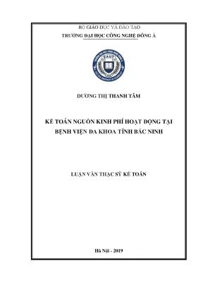 Kế toán nguồn kinh phí hoạt động tại bệnh viện đa khoa tỉnh bắc ninh